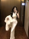 ドレス レディース セクシー おしゃれ パーティー キャバ 衣装 デート 韓国 が 肩ひも ドレス ウエストが タイトヒップ 包み込む スカート ガール ロング スカート 秋 スカート