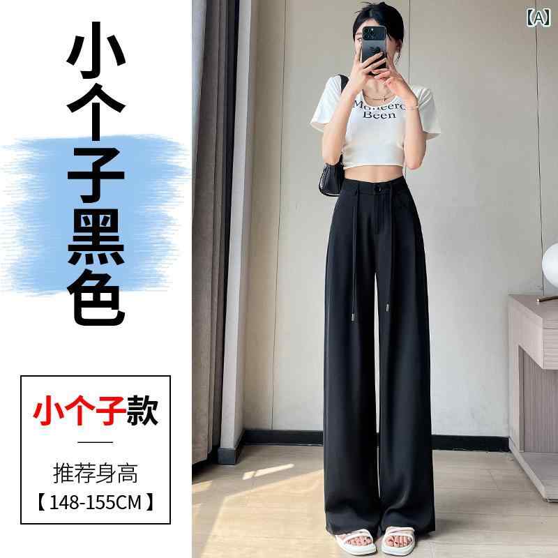 レディース ズボン カジュアル パンツ 無地 涼しい 快適 ワイドレッグ 夏 薄手 涼しい 涼しい ドレープ 新 チャイナ風