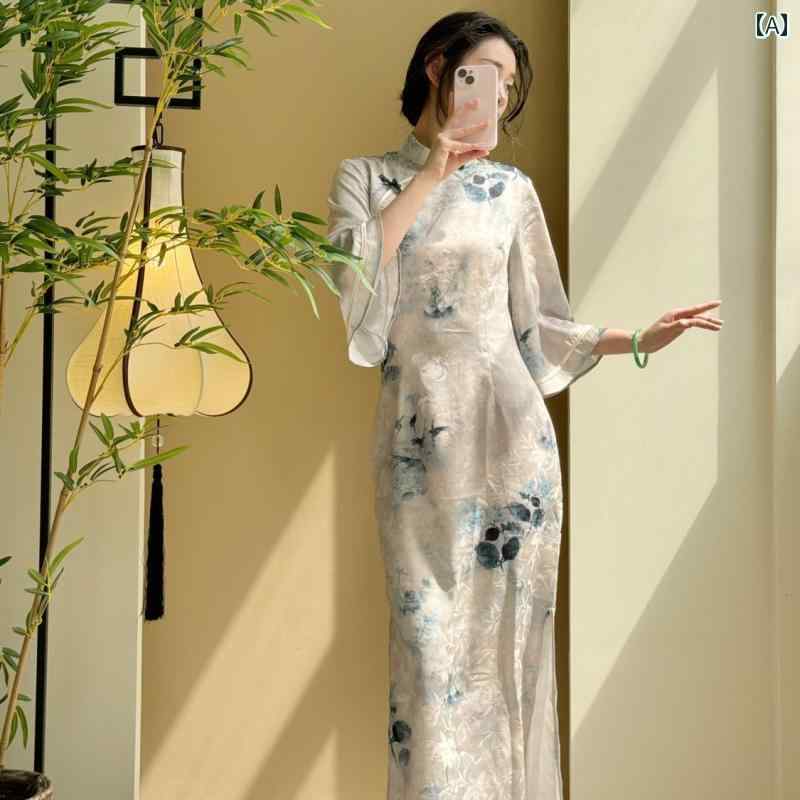 チャイナドレス レディース エレガント 上品 おしゃれ 夏 チャイナ風 逆袖