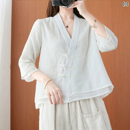 レディース ファッション おしゃれ 上品 きれいめ 婦人服 チャイナ風 唐 セットアップ 韓服 夏 クロス カラー 漢 綿 リネン トップス 夏 瞑想 茶師服 シャツ レディース ファッション おしゃれ 上品 きれいめ 婦人服 チャイナ風 唐 セットアップ 韓服 夏 クロス カラー 漢 綿 リネン トップス 夏 瞑想 茶師服 シャツ