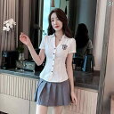 エステ ユニフォーム レディース 制服 サロン おしゃれ リラクゼーション クリニック マッサージ スパ 技術者 魅惑 シャツ プリーツスカート セットアップ ...