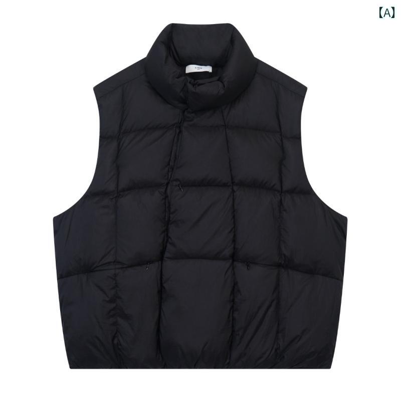 メンズ アウター カジュアル おしゃれ 90 ダウン スタンドカラー ダウン ベスト 秋冬 トレンド ノース..