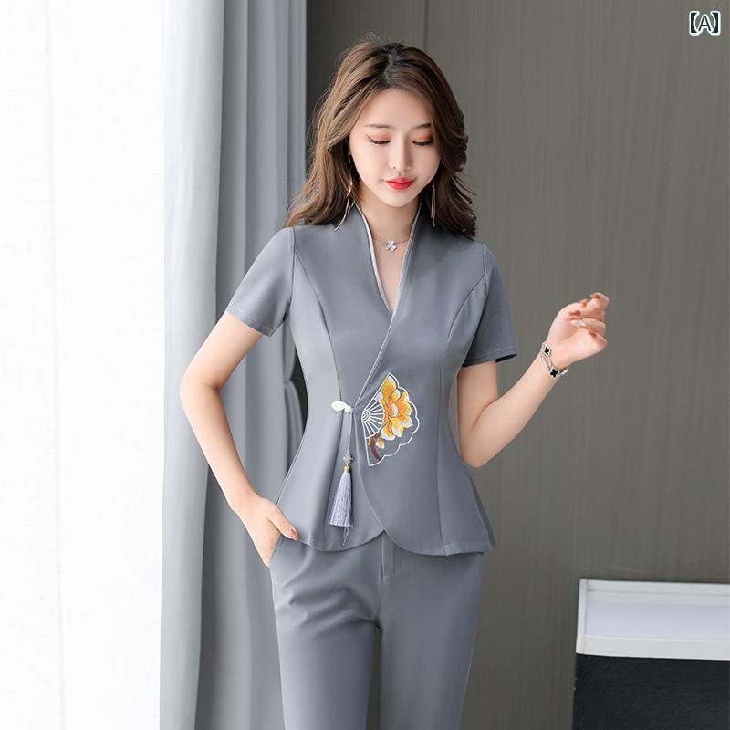 エステ ユニフォーム レディース 制服 サロン おしゃれ リラクゼーション クリニック ビューティー セット 中国式 マッサージ 技術者