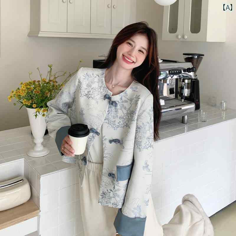 アウター レディース カジュアル おしゃれ 普段使い チャイナ風 ジャケット 春秋 クールクール ジャカード 刺繍 バックル ソング ブロケード トップス