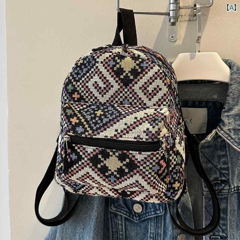 レディース バッグ おしゃれ 通学中 キャンバス エスニック 小さめ ショルダー イン シングル ショルダー クロス ボディ