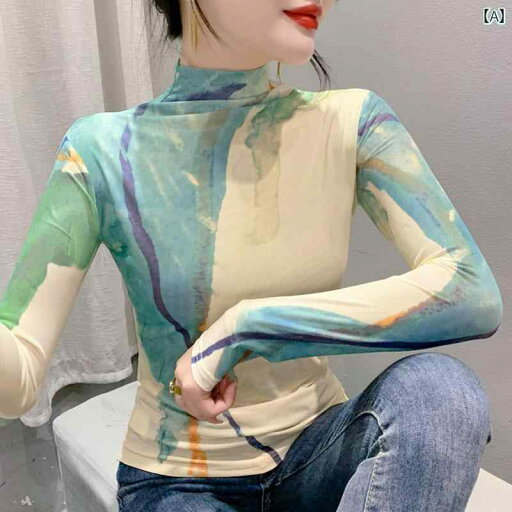 レディース トップス カジュアル おしゃれ エレガント 秋冬 ファッション プリント 長袖 Tシャツ スタイリッシュ 美しい インナー ハイネック メッシュ ボトム シャツ トレンディ レディース トップス カジュアル おしゃれ エレガント 秋冬 ファッション プリント 長袖 Tシャツ スタイリッシュ 美しい インナー ハイネック メッシュ ボトム シャツ トレンディ