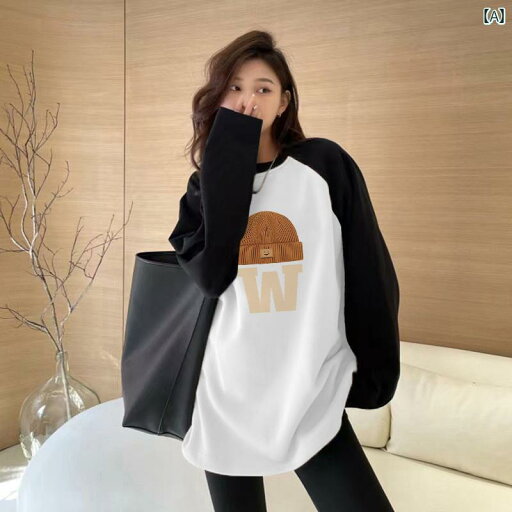 トップス レディース おしゃれ カジュアル 韓国 春 Tシャツ 丈 ラグラン 長袖 ス プリント ジャー マン 起毛 大きめサイズ ボトム シャツ トレンド インナー トップス レディース おしゃれ カジュアル 韓国 春 Tシャツ 丈 ラグラン 長袖 ス プリント ジャー マン 起毛 大きめサイズ ボトム シャツ トレンド インナー