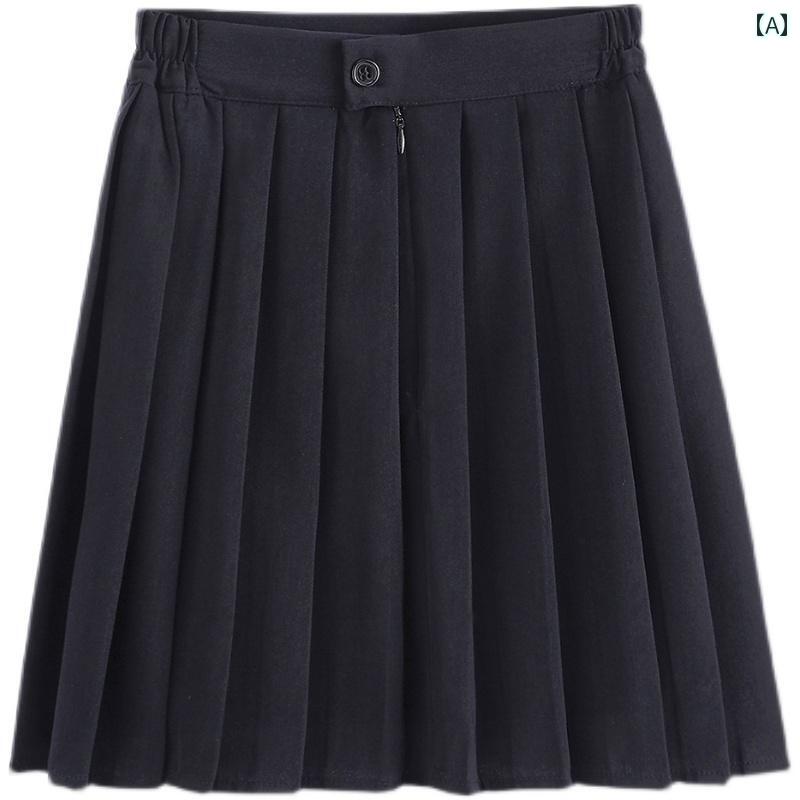 スカート レディース おしゃれ 上品 カジュアル 婦人服 黒 プリーツ ショート ハイウエスト 秋 大学 JK 制服 スリム
