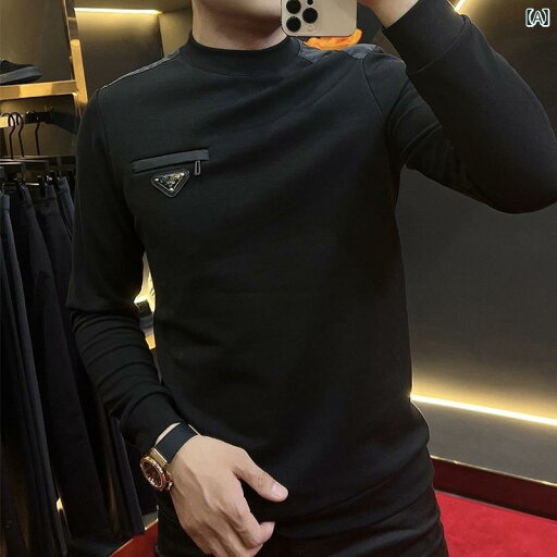 メンズ トップス カジュアル ファッション おしゃれ 秋 長袖 ボトム シャツ 三角形 ロゴ Tシャツ トレンド Tシャツ メンズ トップス カジュアル ファッション おしゃれ 秋 長袖 ボトム シャツ 三角形 ロゴ Tシャツ トレンド Tシャツ
