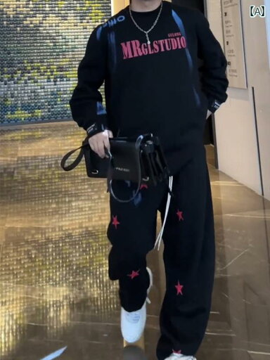 セットアップ メンズ カジュアル おしゃれ 普段使い 秋冬 スポーツ ゆったり トレンディ ラウンドネック スウェットシャツ パンツ 2点 セット セットアップ メンズ カジュアル おしゃれ 普段使い 秋冬 スポーツ ゆったり トレンディ ラウンドネック スウェットシャツ パンツ 2点 セット