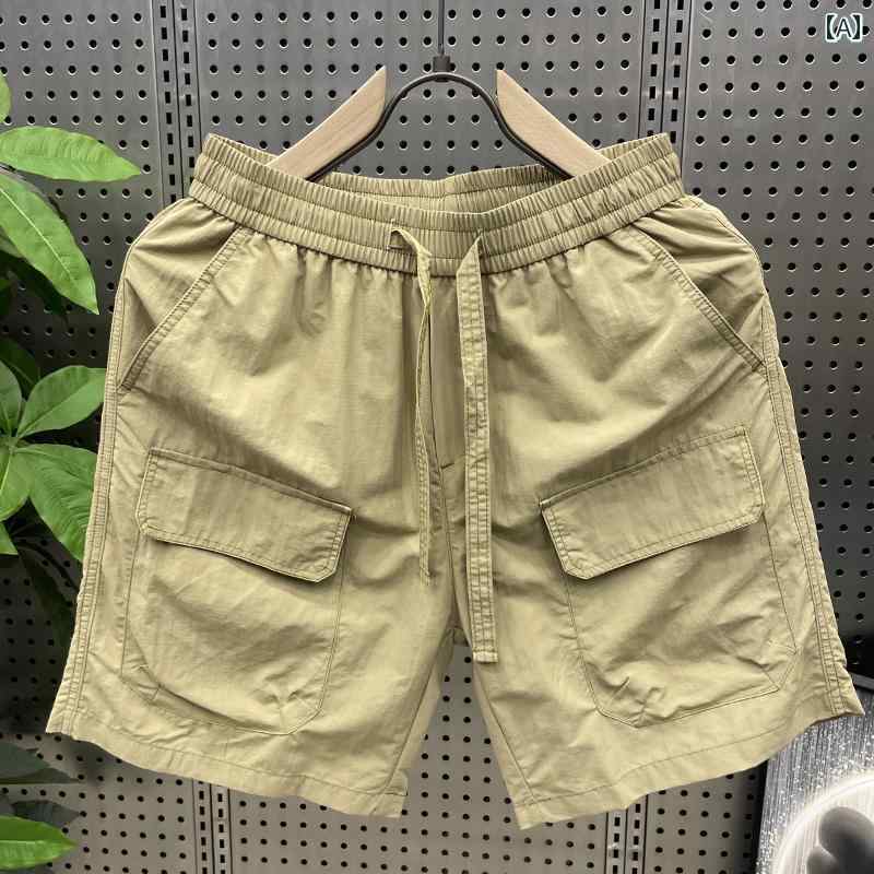 ハーフ パンツ メンズ 夏 カジュアル おしゃれ 五分丈 ハーフ 夏 ファッション カーゴ パンツ 韓国 薄手 涼しい 涼しい クォーター ストレート 巾着