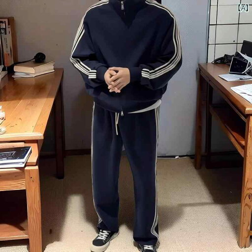 セットアップ メンズ カジュアル おしゃれ 普段使い アメリカン オーバー サイズ トップス ストレート パンツ セット トレンディ ファッション ストライプ セットアップ メンズ カジュアル おしゃれ 普段使い アメリカン オーバー サイズ トップス ストレート パンツ セット トレンディ ファッション ストライプ