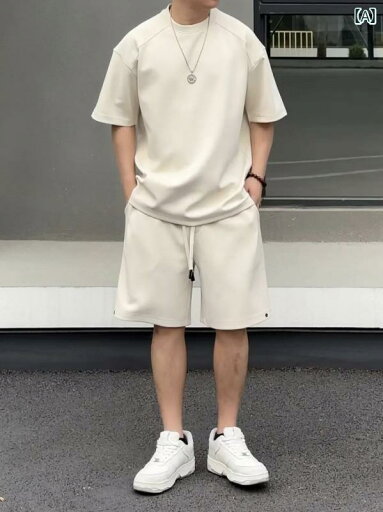 セットアップ メンズ カジュアル おしゃれ 普段使い 夏 無地 ラウンドネック 半袖 ショートパンツ スポーツ 新 ファッション セット セットアップ メンズ カジュアル おしゃれ 普段使い 夏 無地 ラウンドネック 半袖 ショートパンツ スポーツ 新 ファッション セット