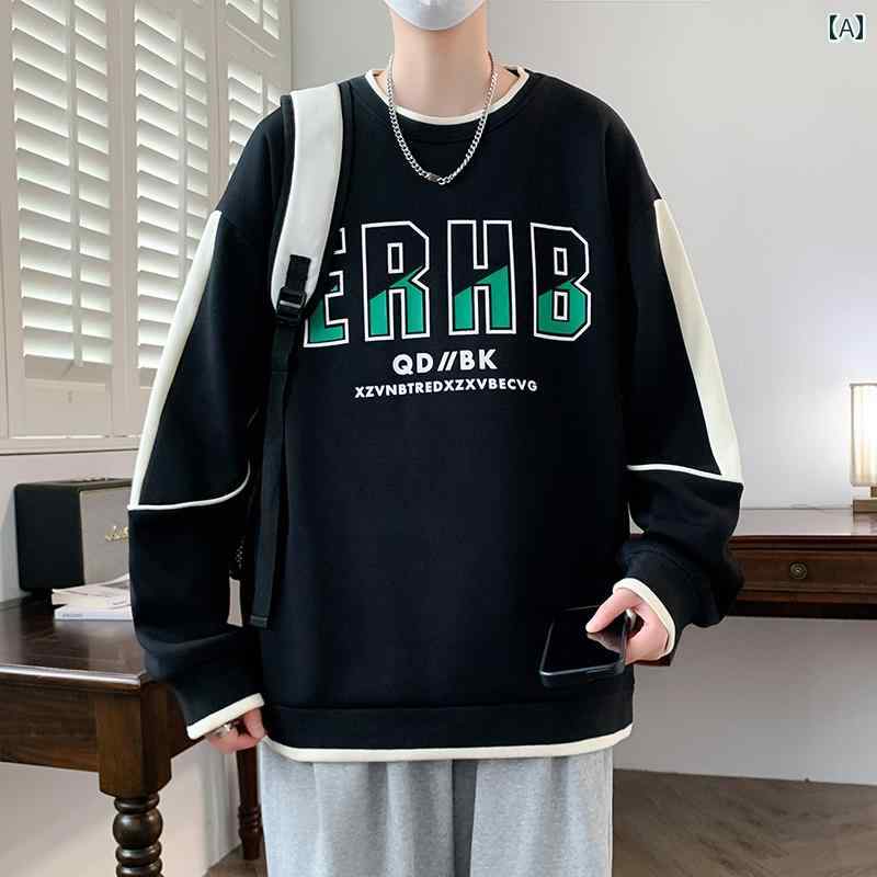 メンズ トップス カジュアル ファッション おしゃれ 春秋 トレーナー ティーンエイジャー 長袖 Tシャツ 子供