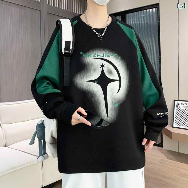 メンズ トップス カジュアル ファッション おしゃれ 春秋 スウェットシャツ 子供 トレンド 長袖 Tシャツ 秋