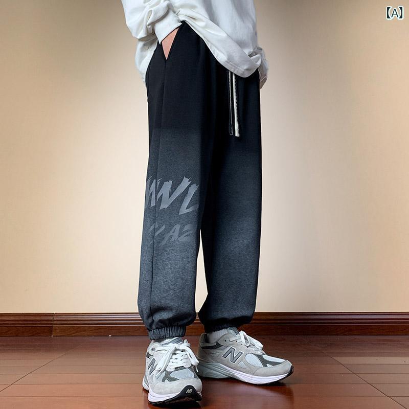 ズボン メンズ カジュアル おしゃれ パンツ 春秋 ティーンエイジャー 綿 スウェット 秋服 レギンス スウェット