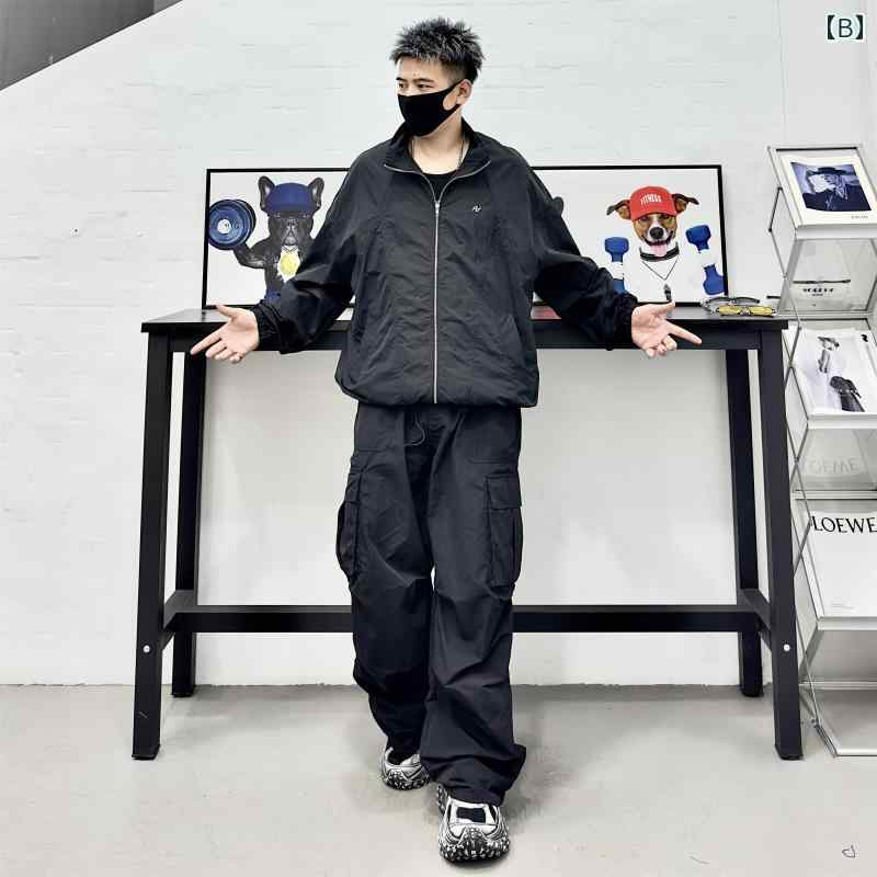 セットアップ メンズ カジュアル おしゃれ アウトドア性 スポーツ 春秋 マルチ ポケット ワークジャケット ストレート パンツ