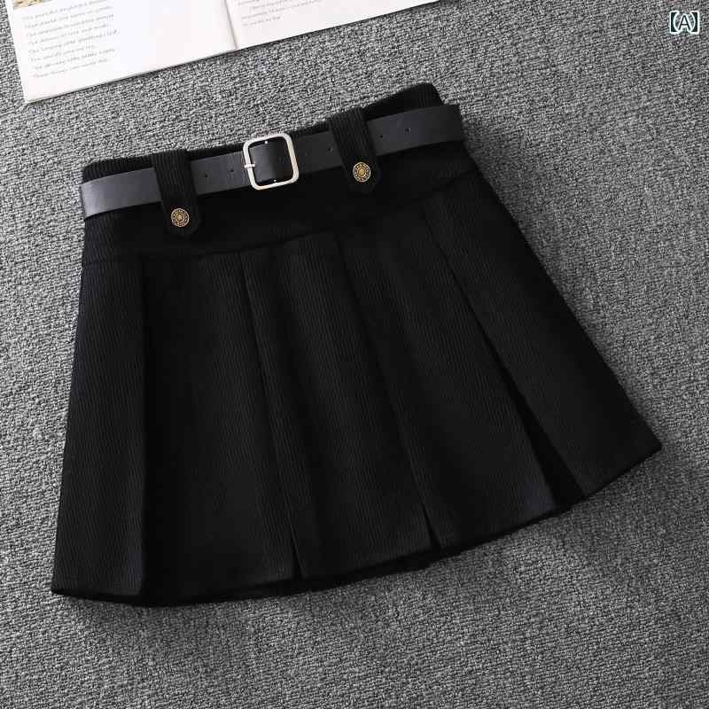 ミニスカート レディース おしゃれ カジュアル デート 女子会 秋冬 コーデュロイ プリーツ ショート ファッション カジュアル ハイウエスト aライン ヒップ カバー