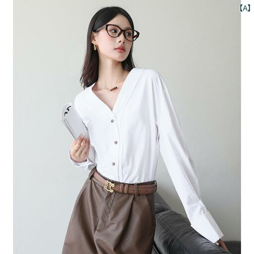 シャツ レディース 上品 通勤 オフィス カジュアル XZLDHY 黒 Vネック 秋冬 通勤 服 長袖 シャツ レディース 上品 通勤 オフィス カジュアル XZLDHY 黒 Vネック 秋冬 通勤 服 長袖
