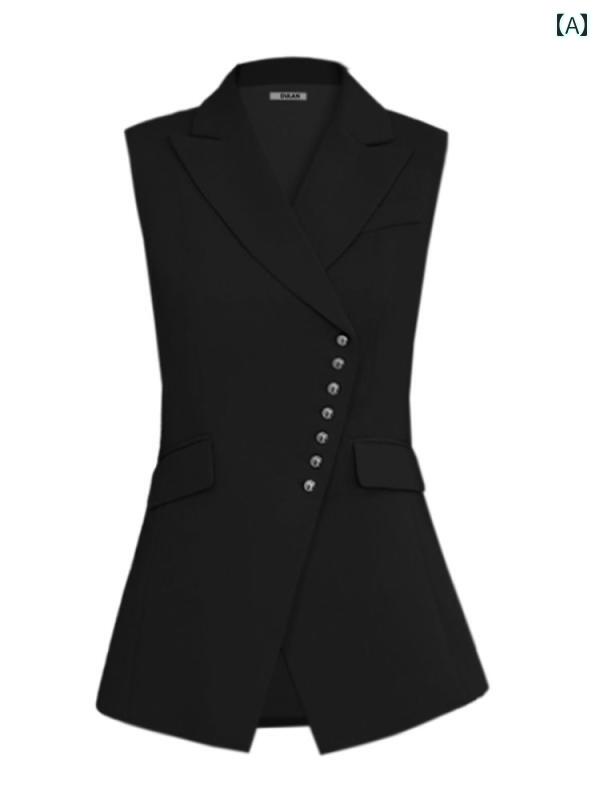 レディース トップス カジュアル おしゃれ エレガント ベスト 春秋 大きめサイズ シングルブレスト スリム カーディガン ベスト