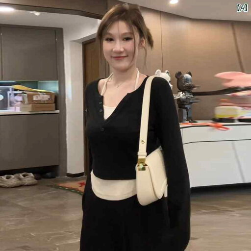 大きめサイズ レディース トップス カジュアル おしゃれ デート 女子会 普段使い ガール フェイク セットアップ ホルター 秋冬 スリミング シャツ 長袖 Tシャツ 大きめサイズ レディース トップス カジュアル おしゃれ デート 女子会 普段使い ガール フェイク セットアップ ホルター 秋冬 スリミング シャツ 長袖 Tシャツ