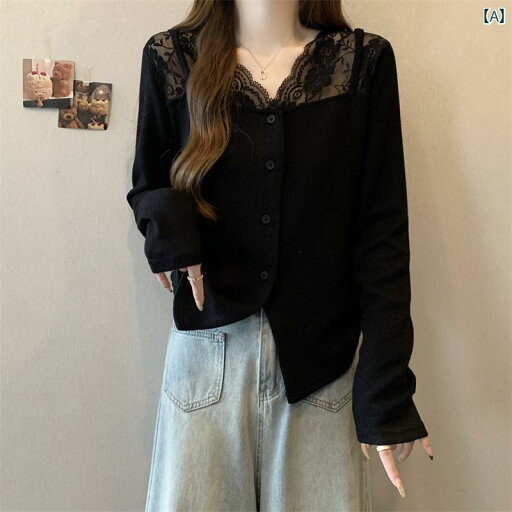 大きめサイズ レディース トップス カジュアル おしゃれ デート 女子会 普段使い Vネック レース ボトム Tシャツ 春秋冬 スリム カーディガン 大きめサイズ レディース トップス カジュアル おしゃれ デート 女子会 普段使い Vネック レース ボトム Tシャツ 春秋冬 スリム カーディガン