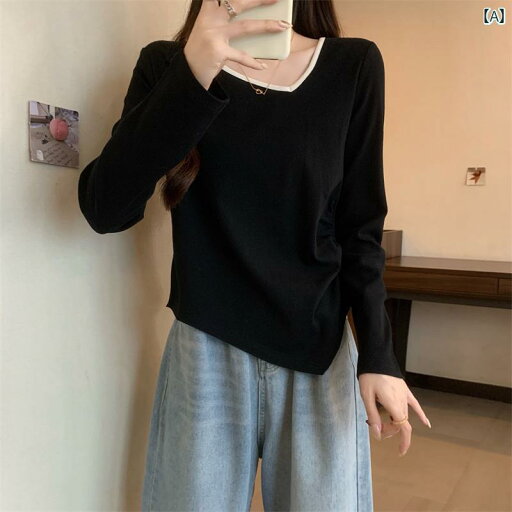 大きめサイズ レディース トップス カジュアル おしゃれ デート 女子会 普段使い 韓国 不規則 Tシャツ プリーツ 長袖 シャツ 秋冬 スリム 体型カバー 大きめサイズ レディース トップス カジュアル おしゃれ デート 女子会 普段使い 韓国 不規則 Tシャツ プリーツ 長袖 シャツ 秋冬 スリム 体型カバー