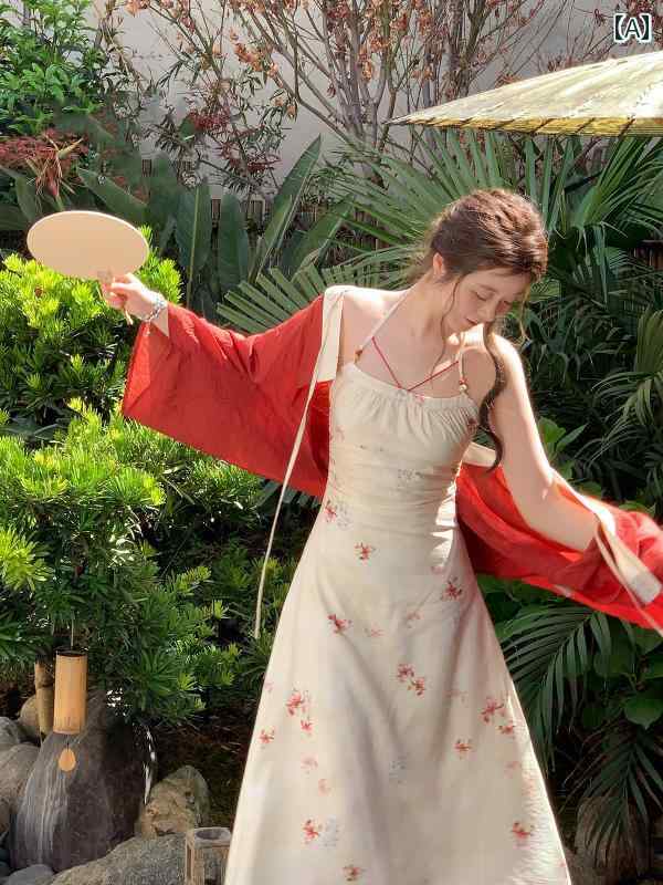 大きめサイズ レディース おしゃれ ファッション カジュアル デート 女子会 ぽっちゃり 新 中華風 肩ひも スカート カーディガン ぽっちゃり 夏