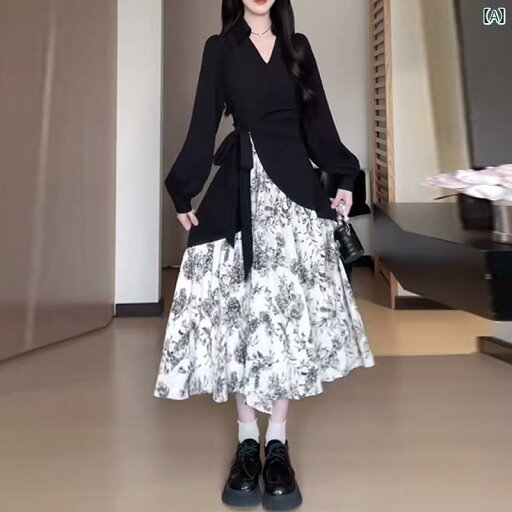 大きめサイズ レディース おしゃれ ファッション カジュアル フェミニン 上品 デート 女子会 秋 フレンチ ドレス ぽっちゃり ウエスト 花柄 ステッチ フェイク セットアップ スカート 大きめサイズ レディース おしゃれ ファッション カジュアル フェミニン 上品 デート 女子会 秋 フレンチ ドレス ぽっちゃり ウエスト 花柄 ステッチ フェイク セットアップ スカート