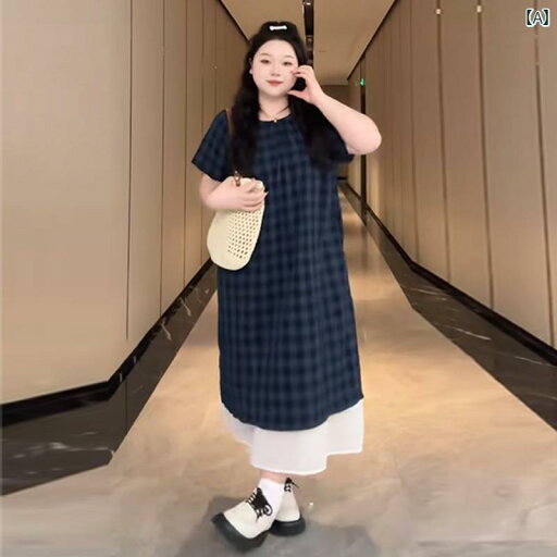 大きめサイズ レディース おしゃれ ファッション カジュアル フェミニン 上品 デート 女子会 チェック ステッチ フェイク セットアップ ドレス 夏 体型カバー に ゆったり カジュアル ロング スカート 大きめサイズ レディース おしゃれ ファッション カジュアル フェミニン 上品 デート 女子会 チェック ステッチ フェイク セットアップ ドレス 夏 体型カバー に ゆったり カジュアル ロング スカート