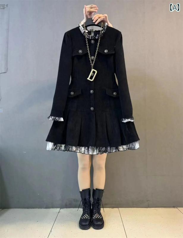 大きめサイズ レディース おしゃれ ファッション カジュアル フェミニン 上品 デート 女子会 ぽっちゃり 多彩 スリム 体型カバー リトル ブラック ドレス 秋冬 軽量 涼しい 涼しい 涼しい 涼しい ドレス