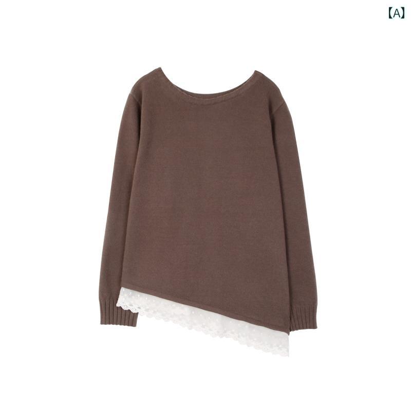 大きめサイズ レディース おしゃれ ファッション カジュアル デート 女子会 普段使い ラウンドネック ..