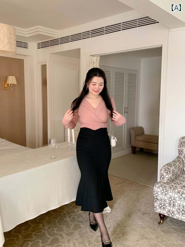 大きめサイズ レディース おしゃれ ファッション カジュアル デート 女子会 普段使い ぽっちゃり 夏 フィッシュテール スカート ヒップ スリット スリムフィット ヒップ レングス スカート