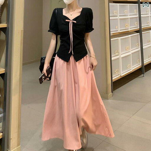大きめサイズ レディース おしゃれ ファッション カジュアル 上品 フェミニン デート 女子会 普段使い フレンチスクエア ネック スリム シャツ 継ぎ接ぎ フェイク セットアップ ドレス 夏 ウエスト aライン スカート 大きめサイズ レディース おしゃれ ファッション カジュアル 上品 フェミニン デート 女子会 普段使い フレンチスクエア ネック スリム シャツ 継ぎ接ぎ フェイク セットアップ ドレス 夏 ウエスト aライン スカート