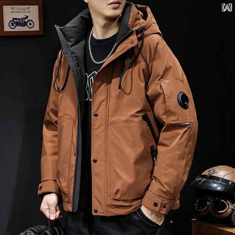 大きめサイズ メンズ アウター カジュアル おしゃれ ファッション レンガ レッド ダウン ジャケット 冬..