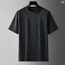 大きめサイズ メンズ トップス カジュアル おしゃれ ファッション 夏 ひんやり 快適 ラウンドネック 半袖 Tシャツ ぽっちゃり 人 薄手 涼しい 涼しい 黒 トレンディ