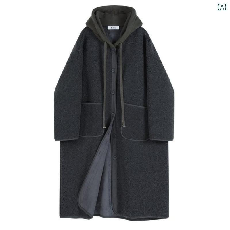 大きめサイズ メンズ アウター カジュアル おしゃれ ファッション ぽっちゃり ウール コート レディース 冬 アメカジ ロング フード コート