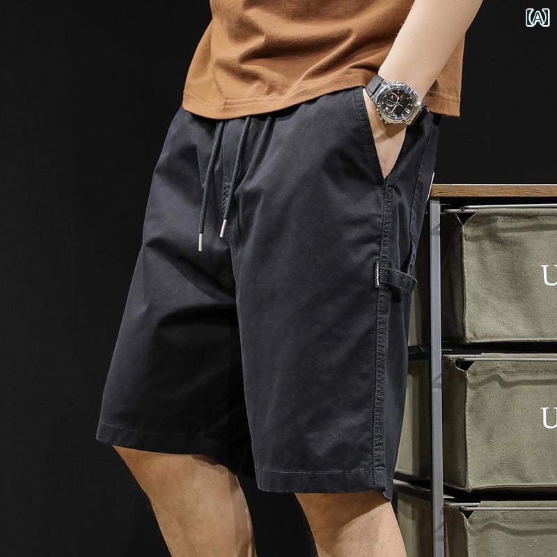 大きめサイズ メンズ ハーフパンツ カジュアル おしゃれ ファッション アメリカン カーゴ ショー 五分丈 ハーフ ハーフ 夏 綿 トレンディ 五分丈 ハーフ ハーフ