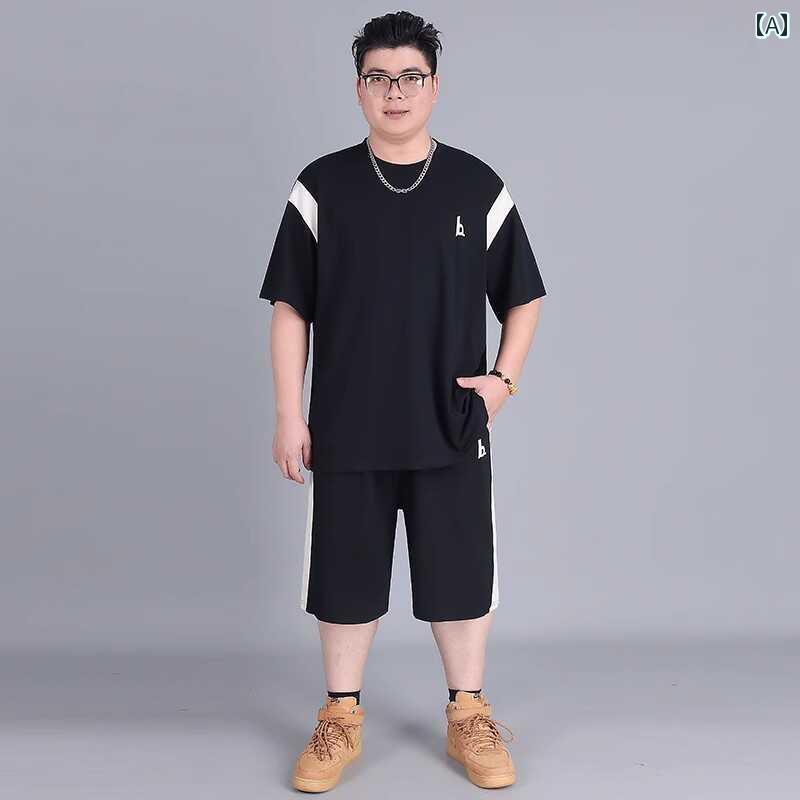 大きめサイズ メンズ セットアップ カジュアル 半袖 Tシャツ 夏 トレンディ ショートパンツ ズボン
