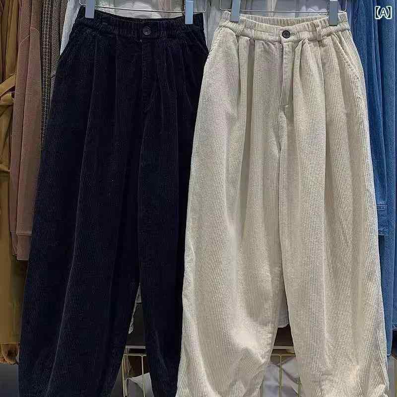 大きめサイズ メンズ パンツ カジュアル ズボン おしゃれ ファッション ぽっちゃり アメリカン レトロ レディース 冬 起毛 厚手 ストレート ストレッチ ワイドレッグ