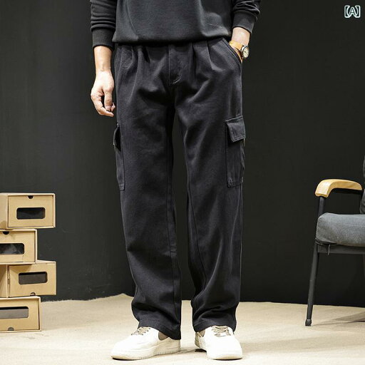 大きめサイズ メンズ パンツ カジュアル ズボン おしゃれ ファッション カーゴ ジーンズ 秋 ストレート 春秋 トレンド ブラック 大きめサイズ メンズ パンツ カジュアル ズボン おしゃれ ファッション カーゴ ジーンズ 秋 ストレート 春秋 トレンド ブラック