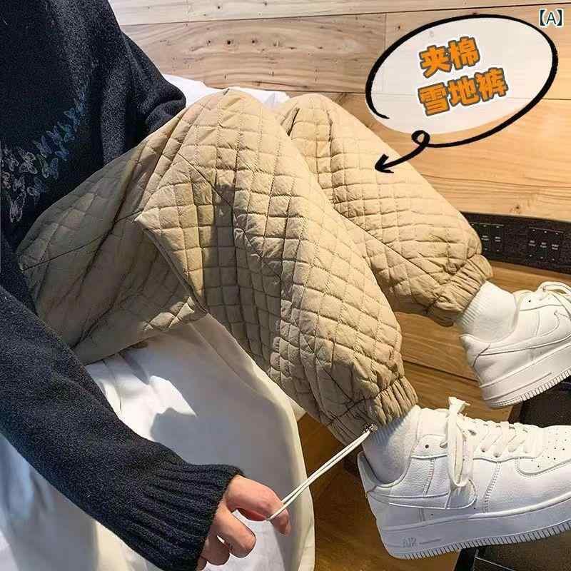 大きめサイズ メンズ パンツ カジュアル ズボン おしゃれ ファッション ぽっちゃり キルティング 暖かい スノー レディース 冬 防寒 スキー レギンス 大きめ 綿