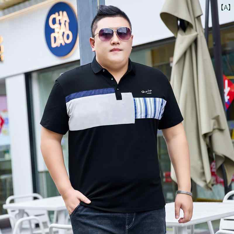 大きめサイズ メンズ カジュアル 軽量 涼しい 涼しい ビジネス ポロシャツ 夏 コットン 半袖 Tシャツ T(4)