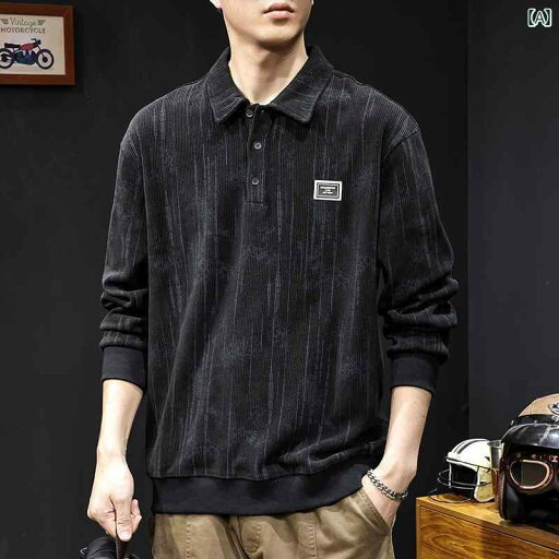 大きめサイズ メンズ ポロシャツ カジュアル トレーナー 秋冬服 秋 長袖 アメリカ トレンド 大きめサイズ メンズ ポロシャツ カジュアル トレーナー 秋冬服 秋 長袖 アメリカ トレンド