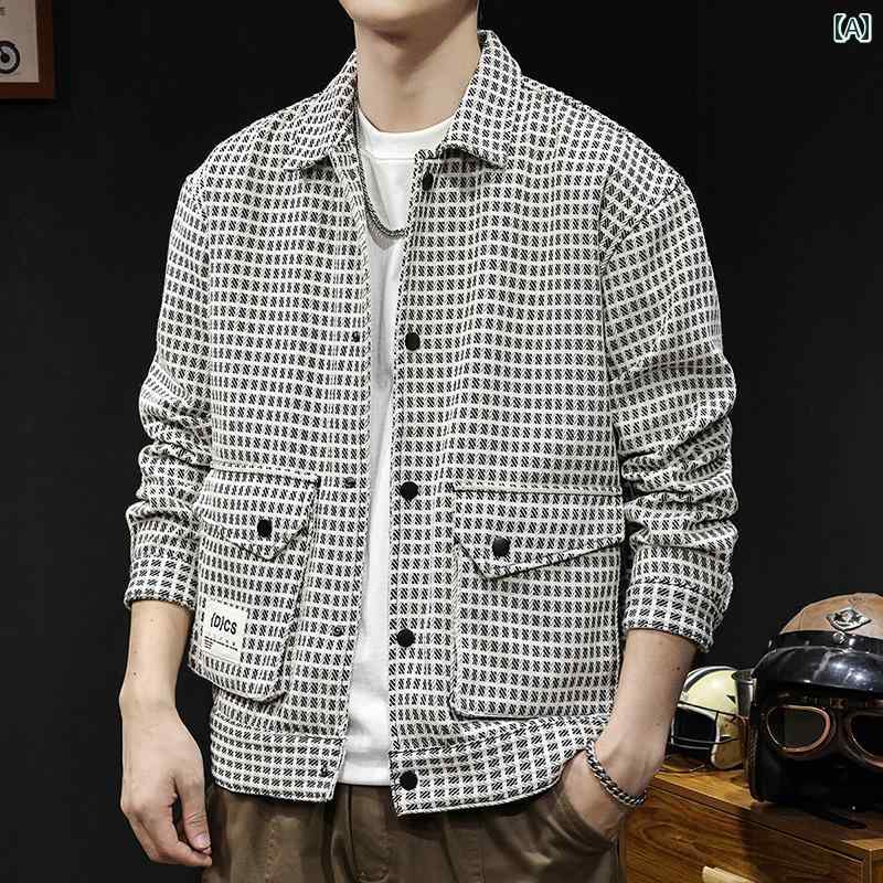 大きめサイズ メンズ アウター カジュアル おしゃれ ファッション ワークジャケット 秋 トレンディ 服 春秋 アメリカン チェック