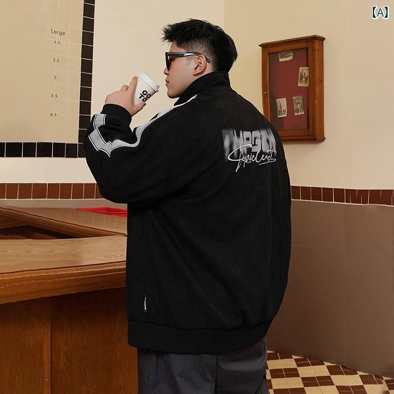 大きめサイズ メンズ アウター カジュアル おしゃれ ファッション トレンディ 秋 スエード ジャケット ぽっちゃり 大 ジャケット