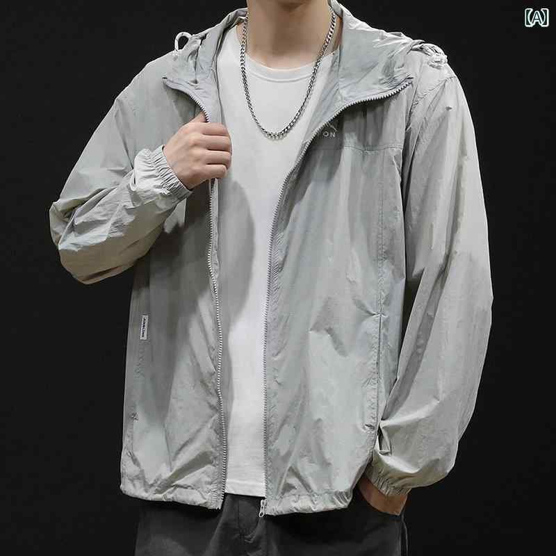 大きめサイズ メンズ アウター カジュアル おしゃれ ファッション 薄手 涼しい 涼しい 氷 日焼け防止 ..