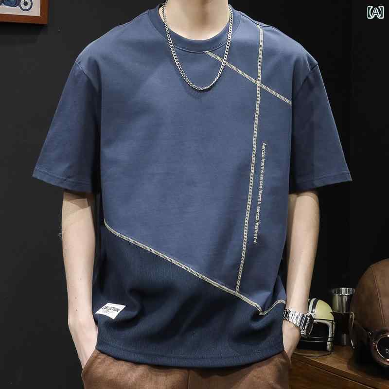 大きめサイズ メンズ Tシャツ 半袖 カジュアル おしゃれ トレンド ゆったり 夏 コットン