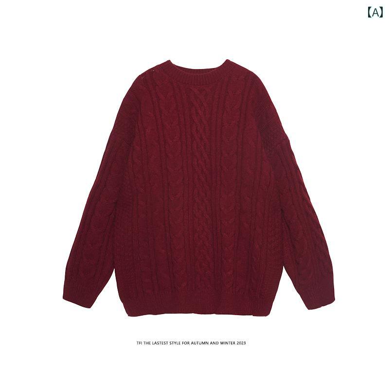 大きめサイズ メンズ セーター カジュアル ぽっちゃり クリスマス ツイスト レディース 冬 レッド カップル