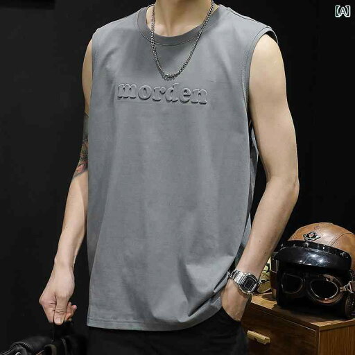 大きめサイズ メンズ トップス カジュアル おしゃれ ファッション コットン ブラック Tシャツ ベスト チョッキ ノースリーブ ハードル スポーツフィットネス バスケットボール 夏 トレンド 大きめサイズ メンズ トップス カジュアル おしゃれ ファッション コットン ブラック Tシャツ ベスト チョッキ ノースリーブ ハードル スポーツフィットネス バスケットボール 夏 トレンド